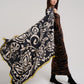 Park Paisley Oversized Silk Square Scarf in color black