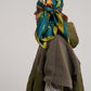 The Botanists 35" Silk Square Scarf in color bottle green