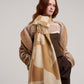Geo Double Face Jacquard Scarf in color camel