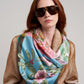 The Seasons 35" Silk Square Scarf in color multi