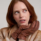 Stitch Detail Leather Glove in color cinnamon bark