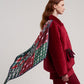 Patch Plaid Pleated Diamond in color red