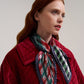 Patch Plaid Pleated Diamond in color red