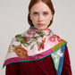 The Seasons 35" Silk Square Scarf in color multi