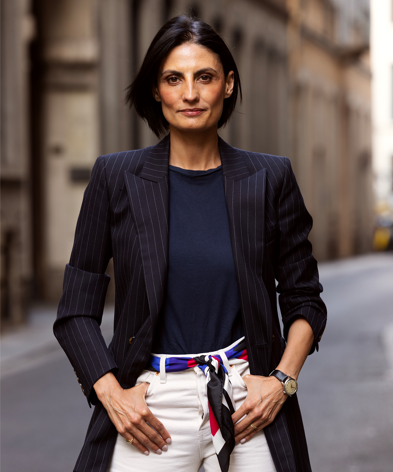Helen Nonini wearing her echo100 design as a belt