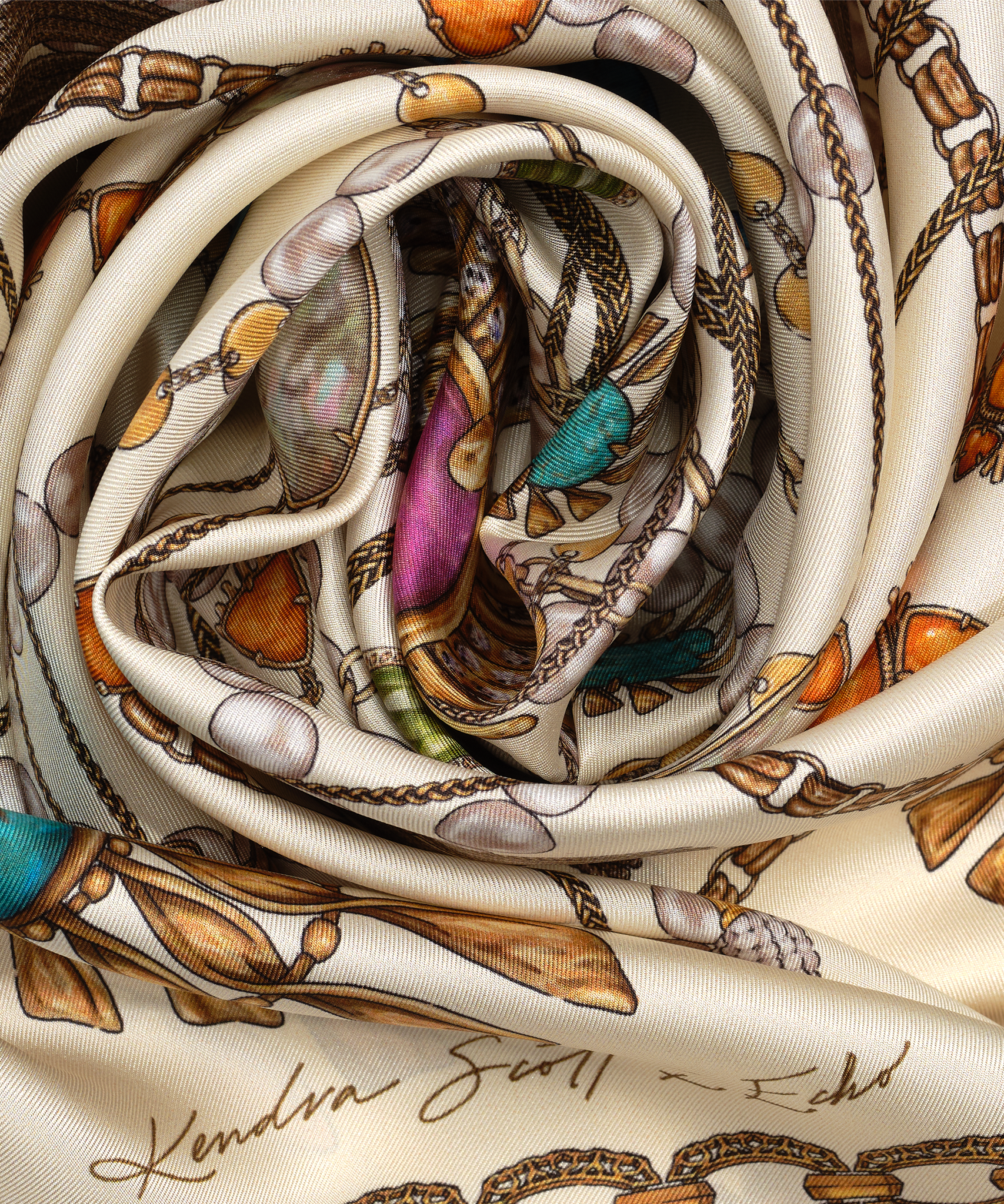 Kendra Scott Echo100 Silk Scarf featuring jewelry
