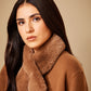 Faux Fur Pull Through With Knit Lining in color Vicuna