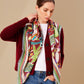 Folk Floral Oversized Square in color Port