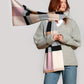 Merino Wool Geo Jacquard Scarf in color black
