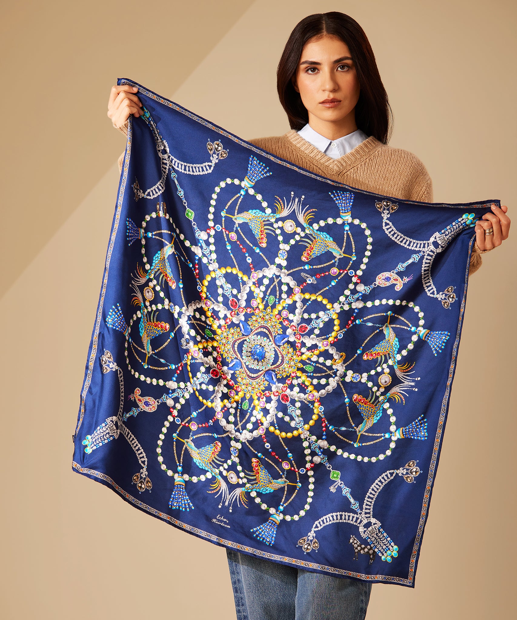 Heirloom 35" Silk Square Scarf