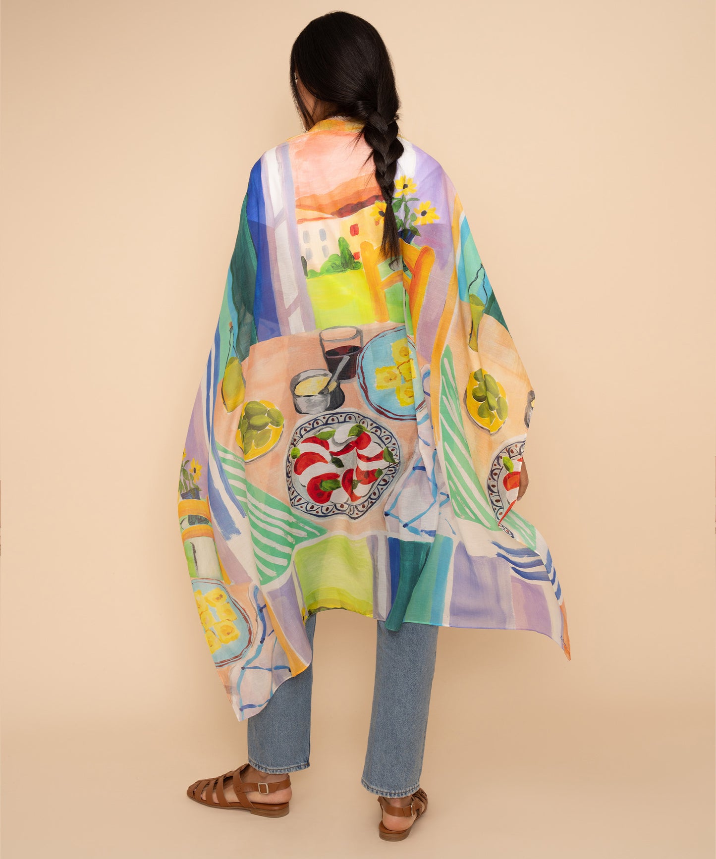 Veranda Oversized Square Scarf in multi