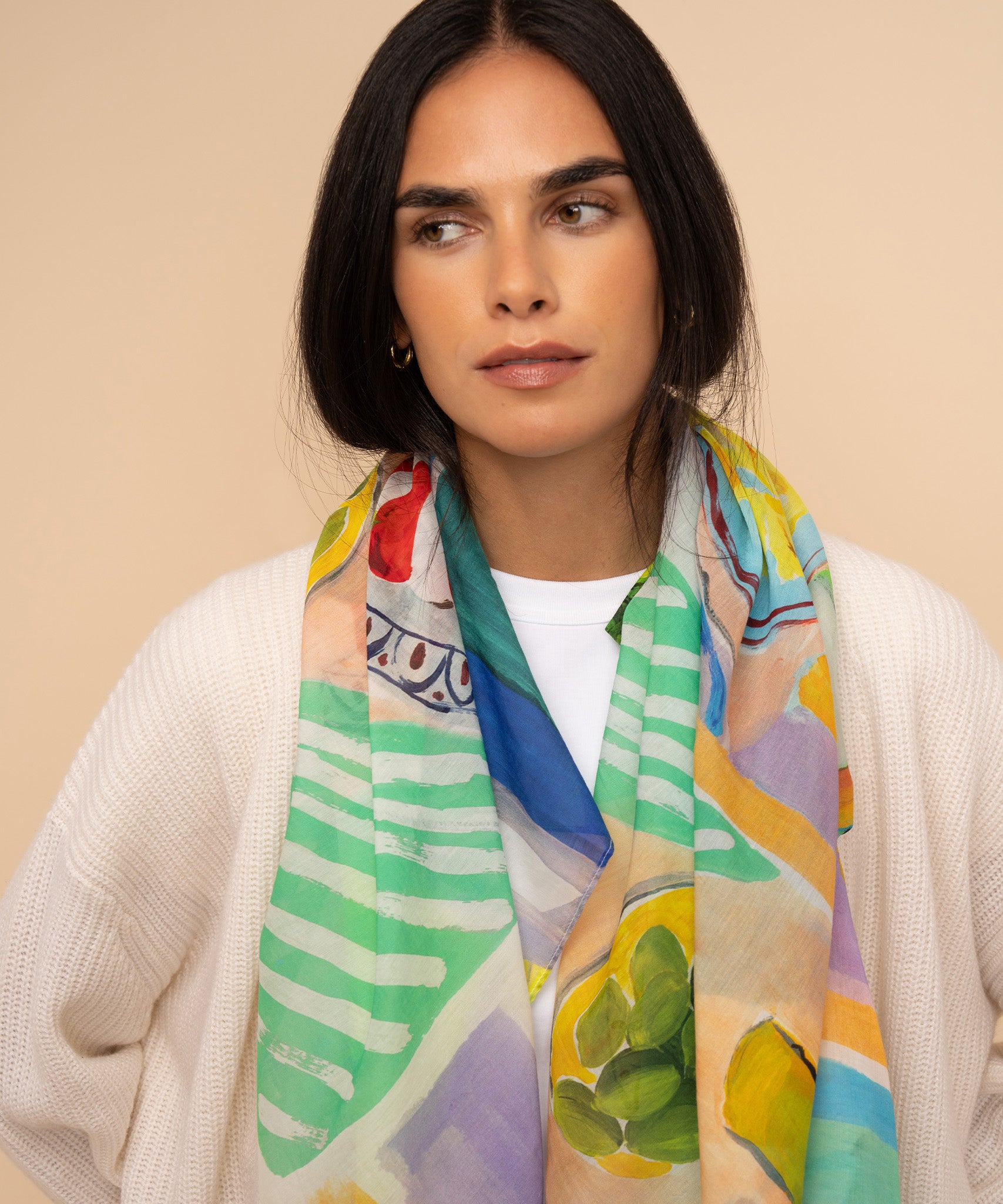 Veranda Oversized Square Scarf in multi