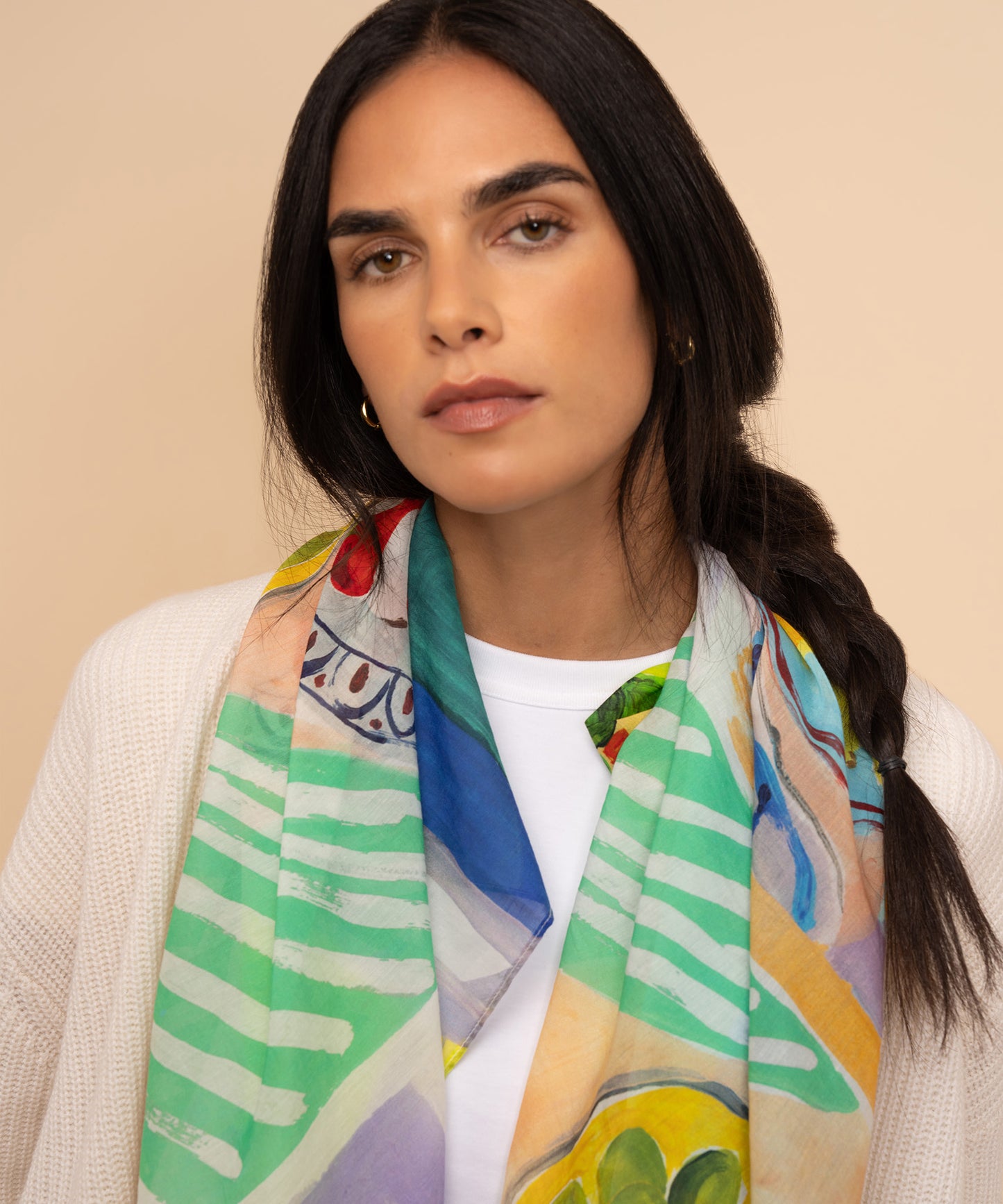 Veranda Oversized Square Scarf in multi