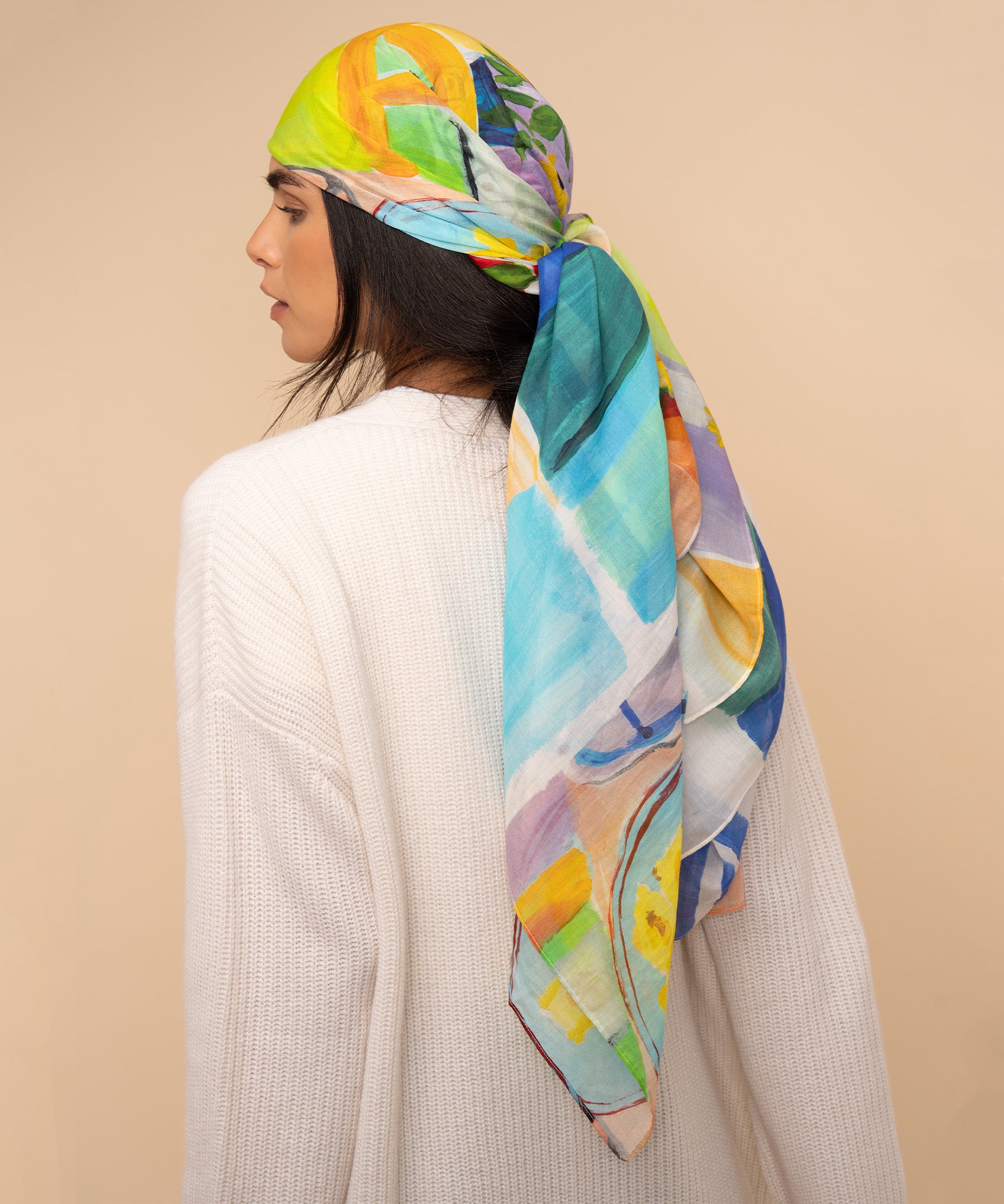 Veranda Oversized Square Scarf in multi