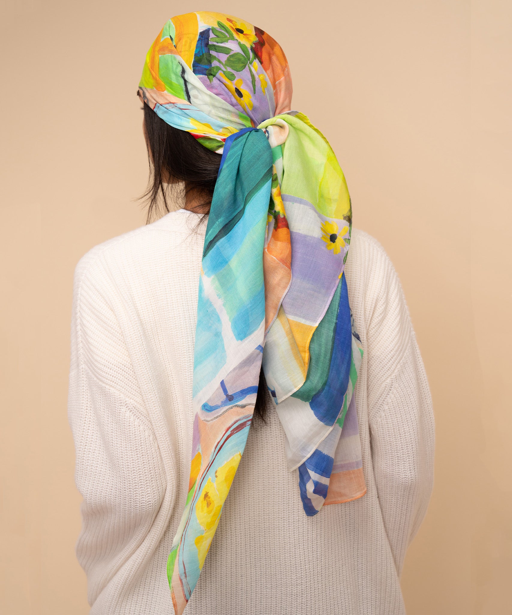 Veranda Oversized Square Scarf in multi