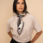 Paper Palms Pleated Diamond Scarf in color black