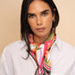 Paper Palms Pleated Diamond Scarf in color sunkissed coral