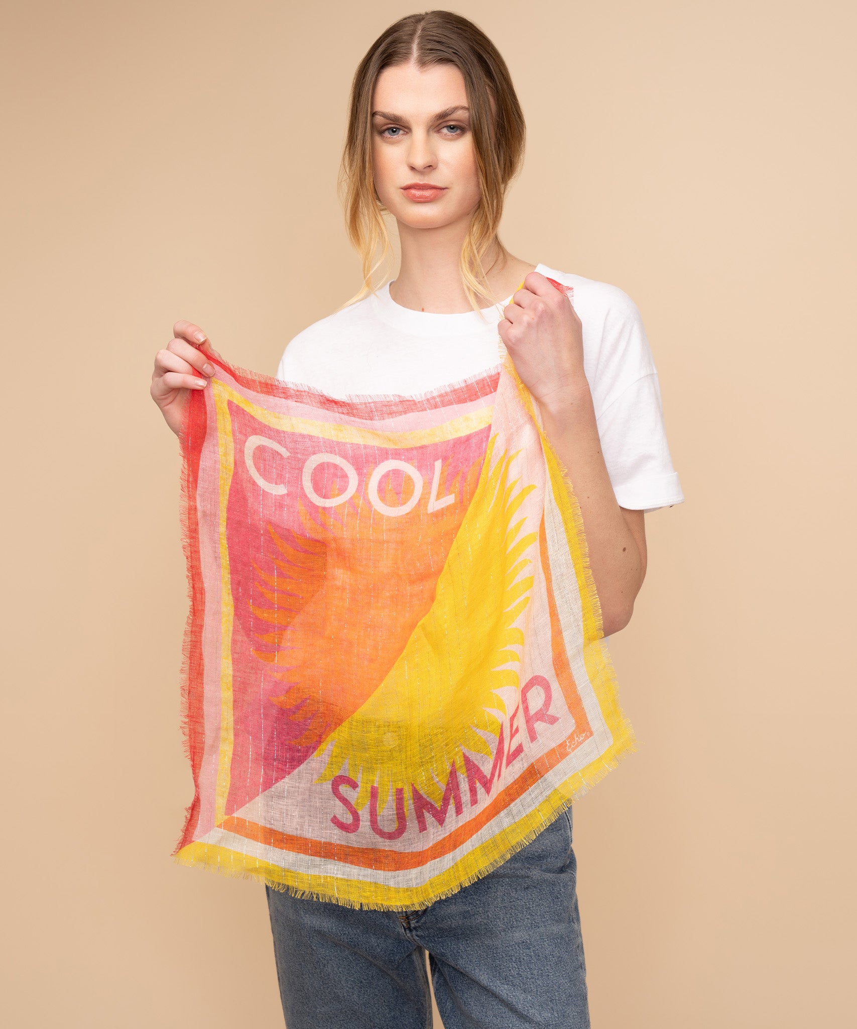 Cool Summer Bandana in color pink lemonade