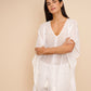 Eyelet Butterfly Caftan in color white