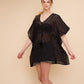 Eyelet Butterfly Caftan in color black