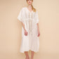 Eyelet Butterfly Maxi Caftan in color white