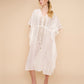 Eyelet Butterfly Maxi Caftan in color white