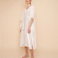 Eyelet Butterfly Maxi Caftan in color white