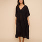 Eyelet Butterfly Maxi Caftan in color black