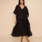 Eyelet Butterfly Maxi Caftan in color black