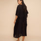 Eyelet Butterfly Maxi Caftan in color black