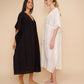 Eyelet Butterfly Maxi Caftan in color black