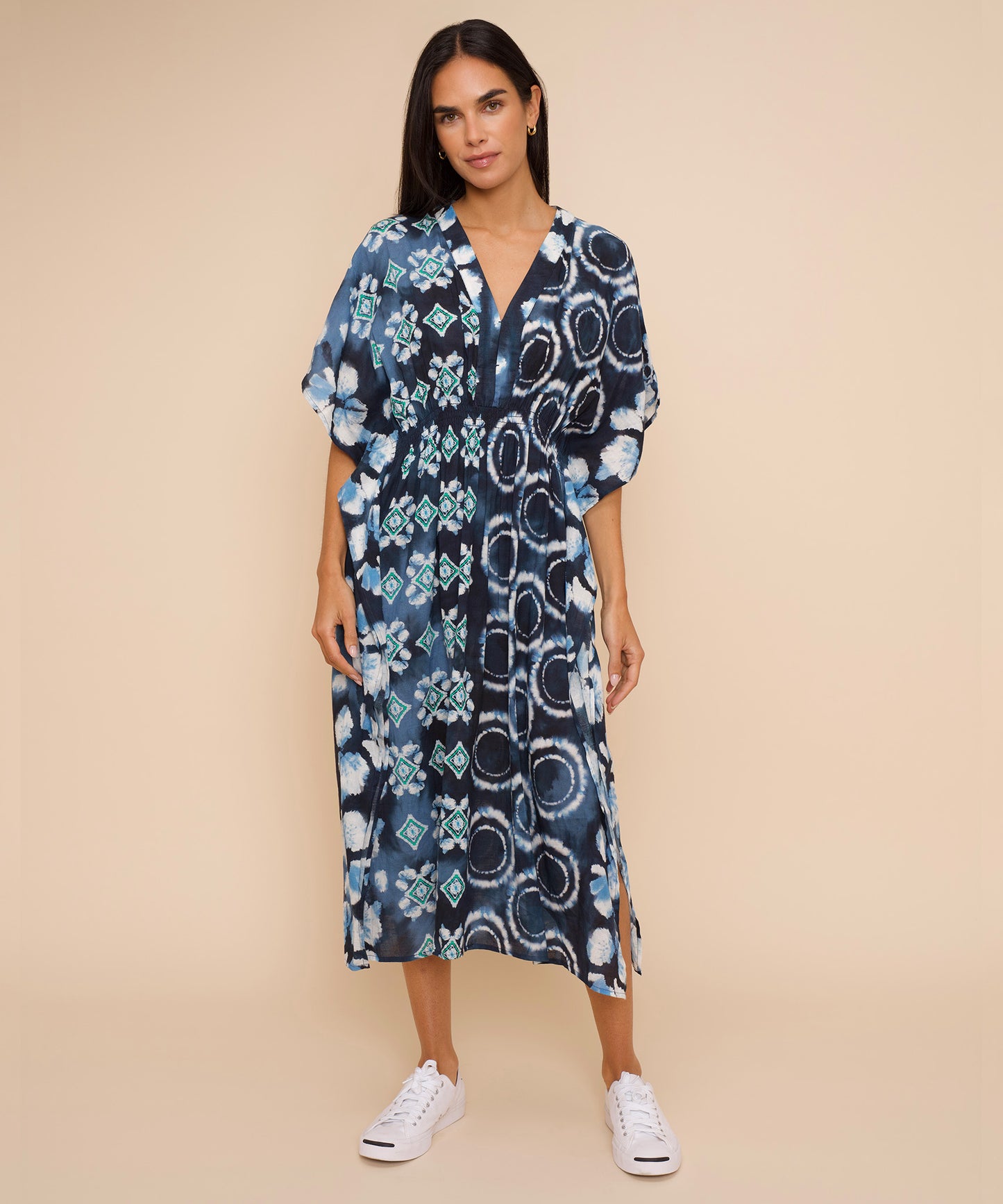 Batik Maxi Caftan n color indigo