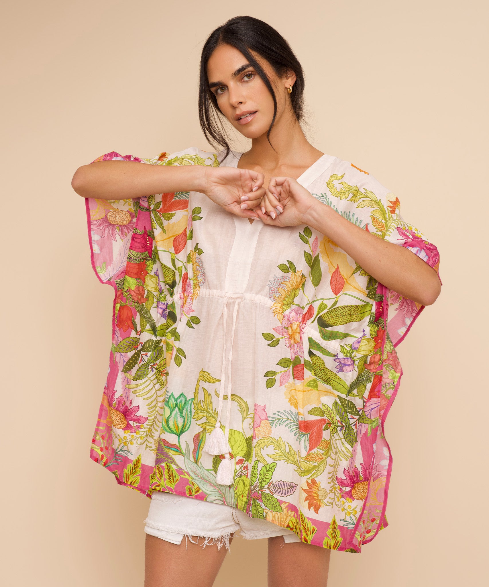 Oasis Butterfly Caftan in color cream