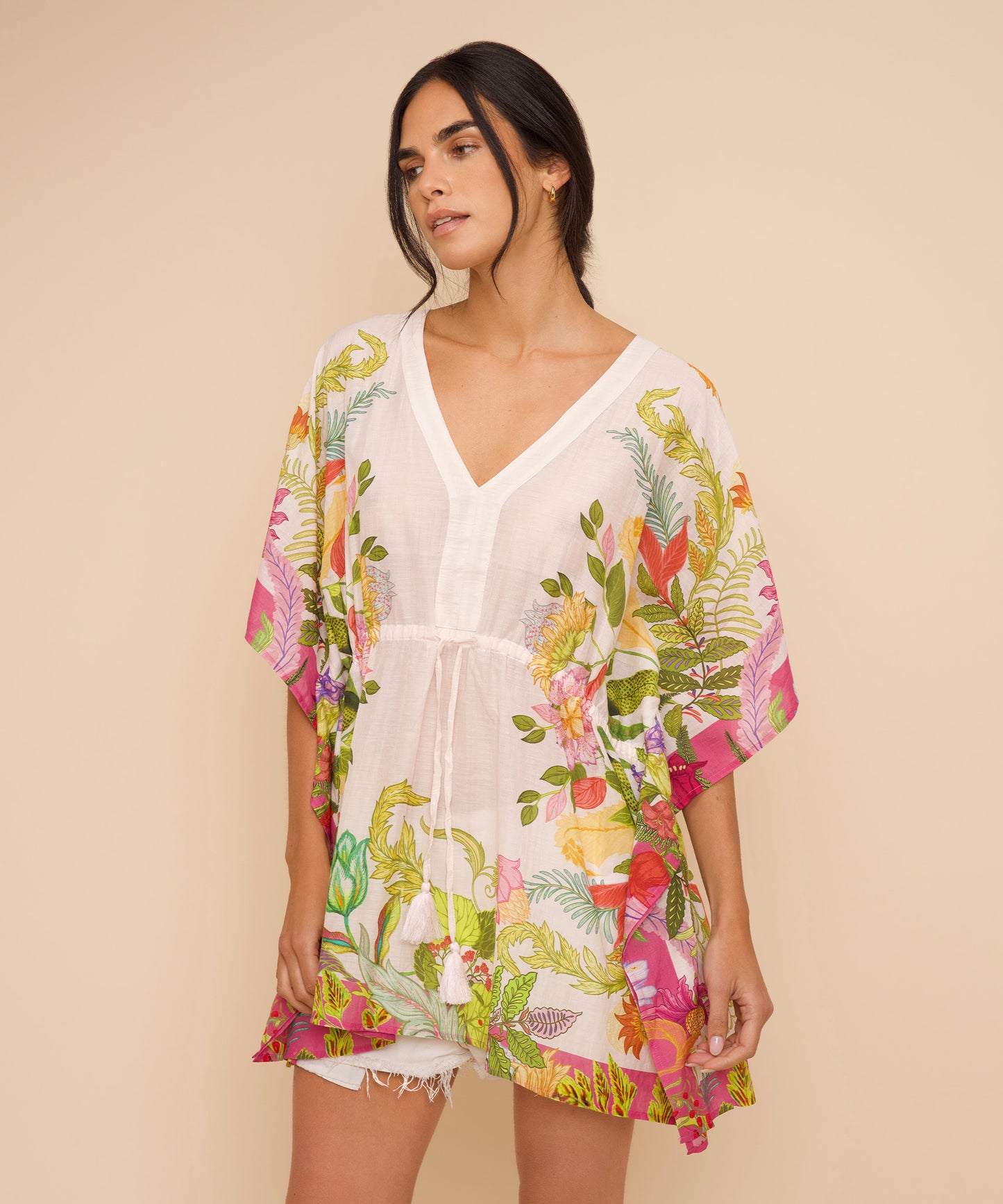 Oasis Butterfly Caftan in color cream