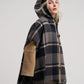 Windowpane Hooded Ruana in color charcoal