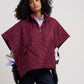 Quilted Poncho in color winter berry