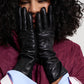 Long Leather Glove in color black