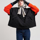Quilted Poncho in color black