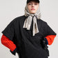 Quilted Poncho in color black