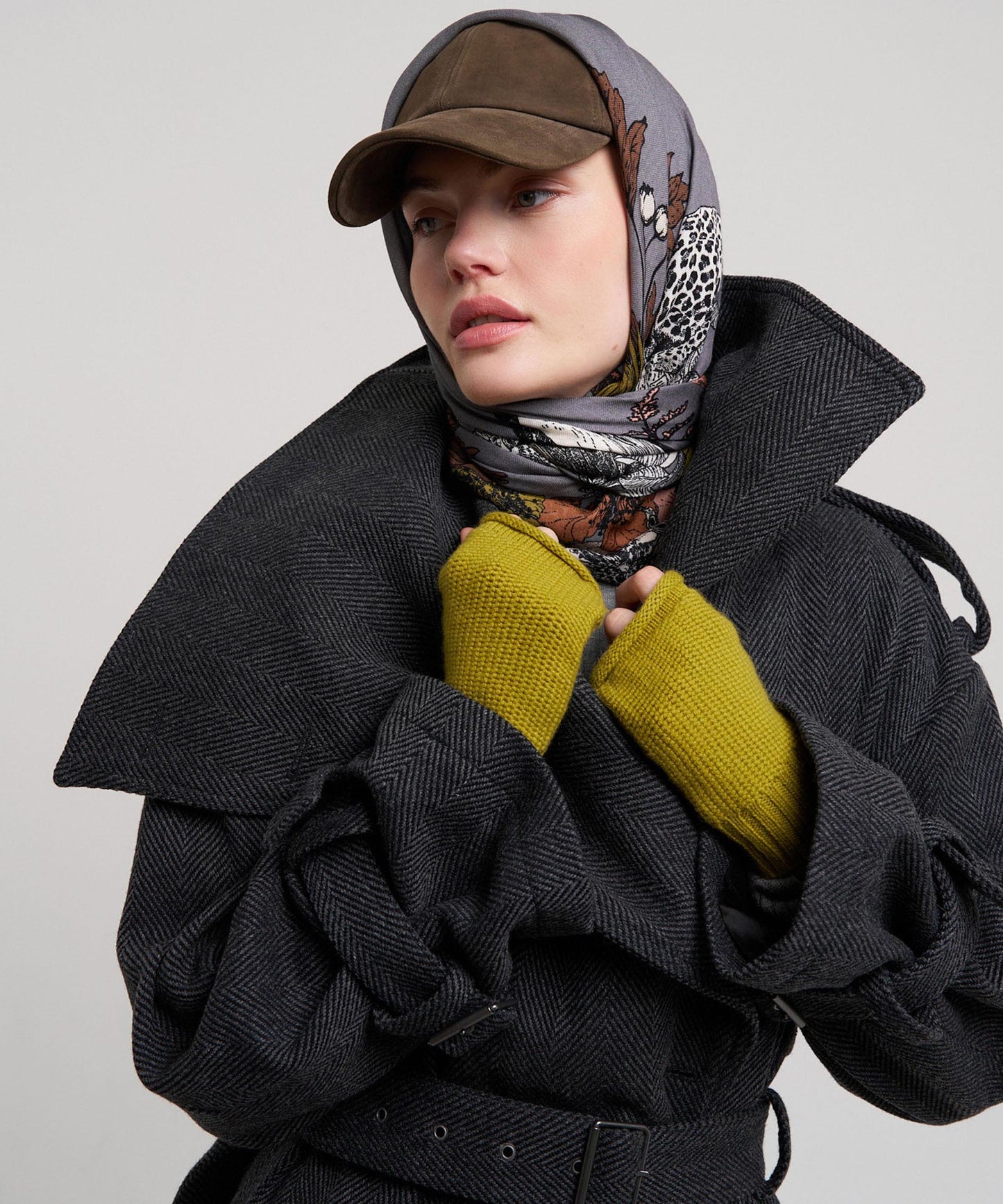 Central Park Square Scarf in color charcoal