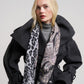 Snow Leopard Silk Wrap in color black