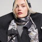 Snow Leopard Silk Wrap in color black