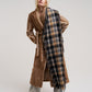 Vintage Plaid Side Fringe Scarf in color black