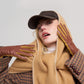 Colorblock Leather Glove in color cinnamon bark