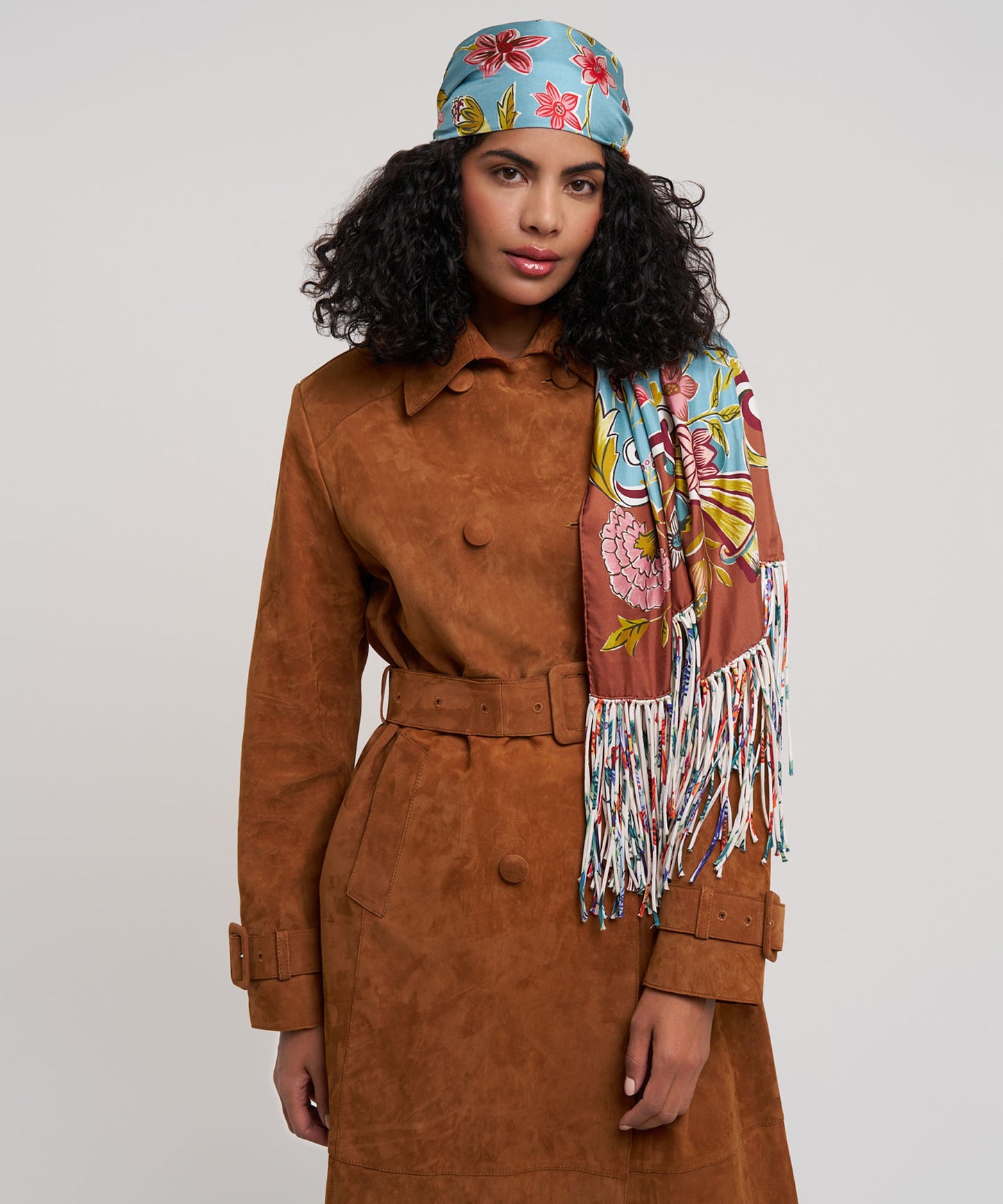 Park Stroll Silk Oblong Scarf in color chestnut