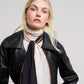 Colorblock Silk Bias Scarf in color black
