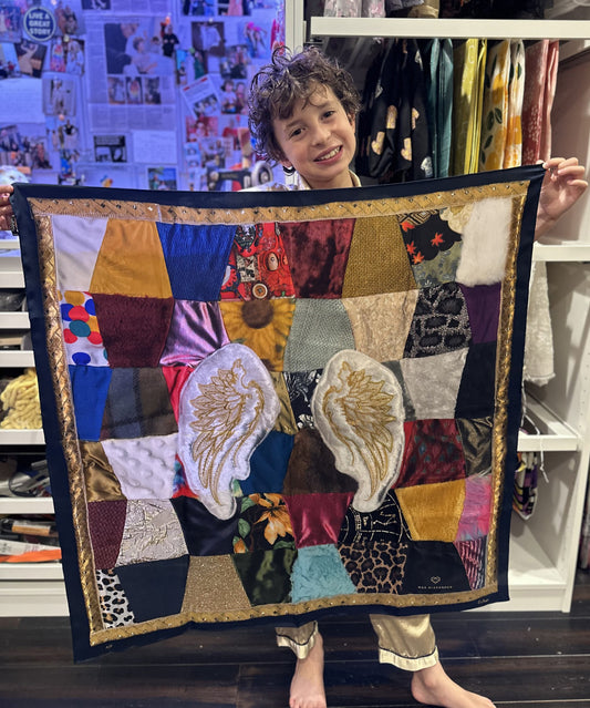 Max Alexander with his limited-edition Echo100 silk square scarf