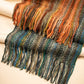 Ec0824 Microstripe Netting Stitch Scarf in color Olive