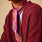 Mosaic Tile Ribbon Scarf in color port