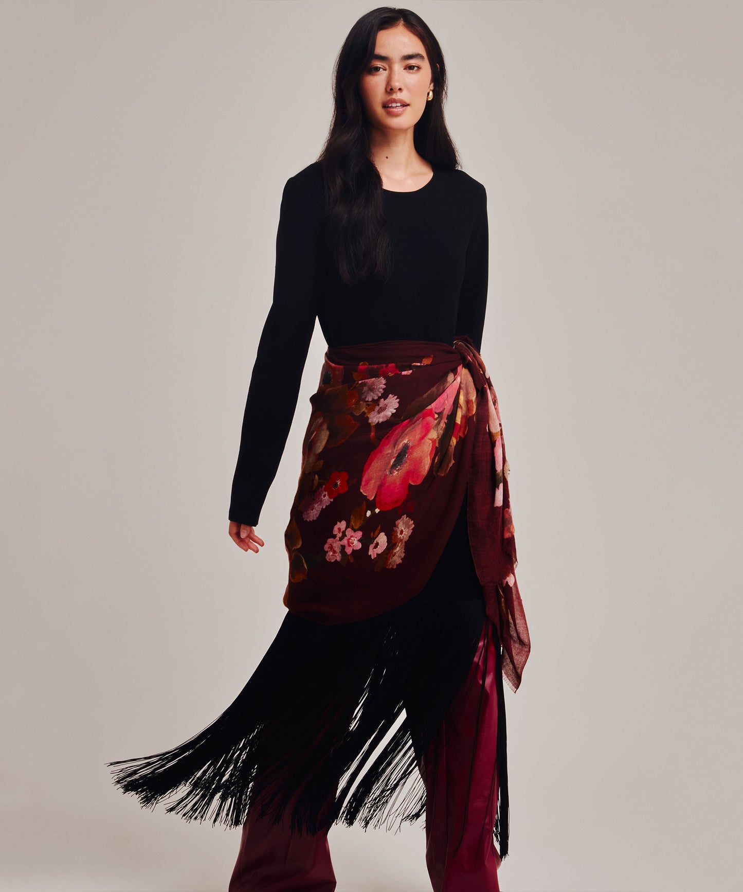 Painted Floral Wrap in color fired brick